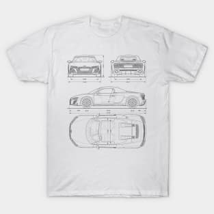 R8 V10 Blueprint T-Shirt